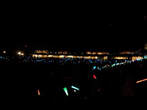 Before the fireworks, the lights go out and the lightsabers go on!