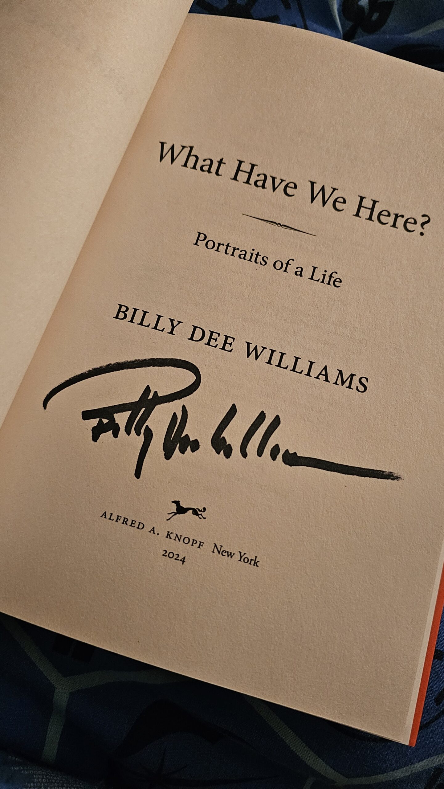 Billy Dee Williams Book signed