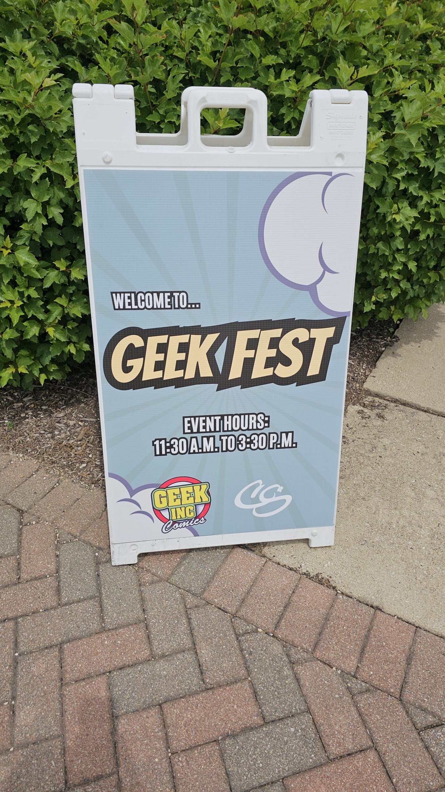 Sidewalk sign for Geek Fest