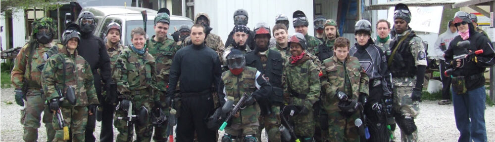 Group gathered to play Paintball
